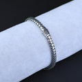 925 Silver Onyx Stone Popcorn Chain Link Bracelet Black Stone Snake Bracelet