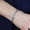 925 Silver Onyx Stone Popcorn Chain Link Bracelet Black Stone Snake Bracelet
