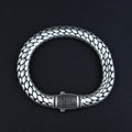 925 Silver 8MM Popcorn Chain Onyx Stone Box Lock Curb Chain Bracelet