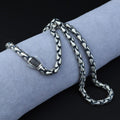 Men 925 Silver Snake Black Onyx Stone 6mm Men Chain Necklace