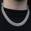925 Sterling Silver 15MM Double Cuban Curb Chain Necklace