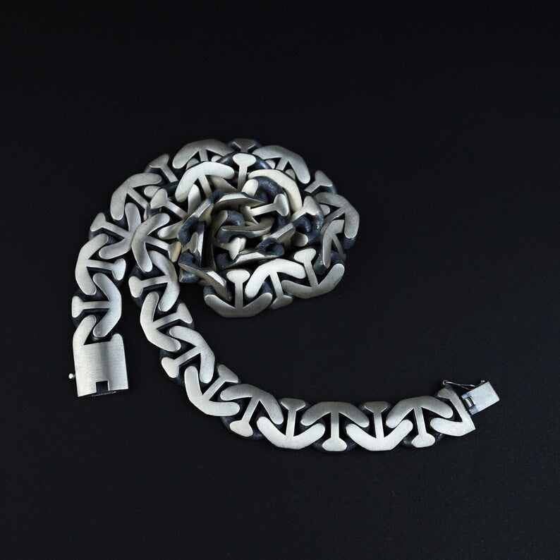 925 Solid Silver 16MM Heavy Anchor Chain Men Cuban Necklace