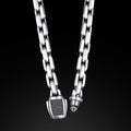Men 925 Silver Handmade Black Onyx Stone Curb Box Chain Necklace