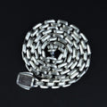 Men 925 Silver Handmade Black Onyx Stone Curb Box Chain Necklace