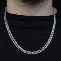 925 Solid Sterling Silver 7.5 MM Oxidized Curb Chain Necklace
