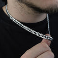 925 Silver Oxidized 9MM Curb Cuban Link Chain Necklace