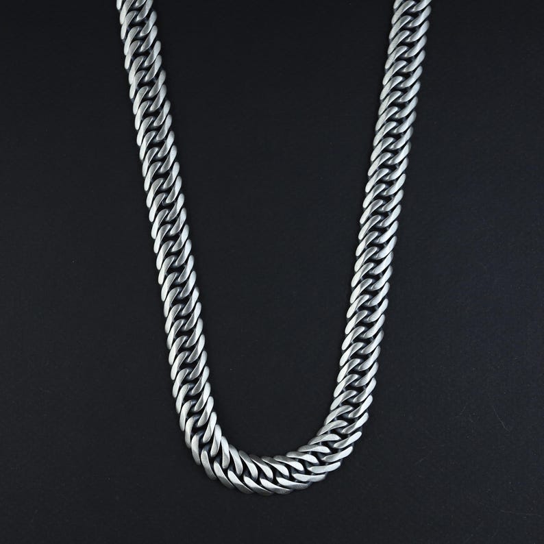 Solid Silver Men 13MM Heavy Cuban Curb Link Chain Necklace