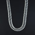925 Silver Solid Heavy 17MM Curb Chain Oxidized Necklace