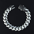 925 Silver Black Onyx Curb Chain 10MM Chain Link Bracelet