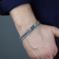 925 Silver Men Fishtail Chain Bracelet 10MM Chain Link Bracelet