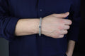 Men Silver Stone Popcorn 5MM Chain Link Bracelet