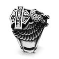 Silberner Adler-Modell Harley Davidson Bikerring 