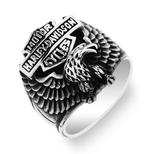Silver Eagle Model Harley Davidson Biker Ring